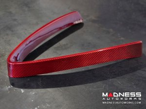 Alfa Romeo Stelvio Front V Shield Grill Frame + Emblem Frame Kit - Carbon Fiber - Red Candy